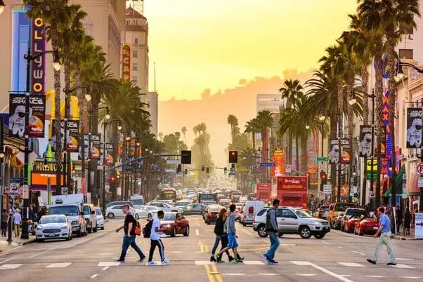 Hollywood sign and hills in Los Angeles, California