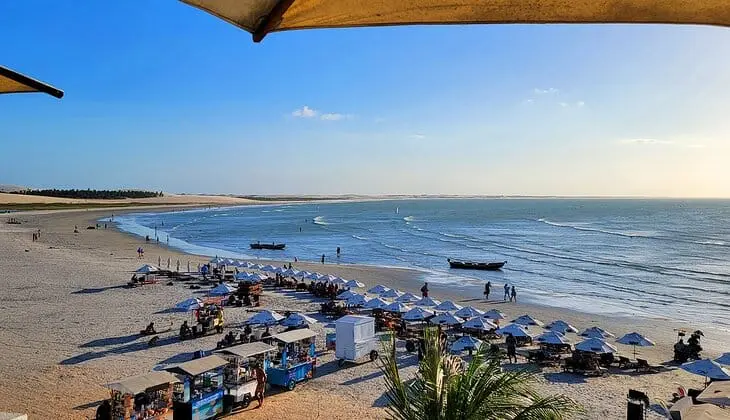 Aerial view of Jericoacoara beach, Brazil, at sunrise
