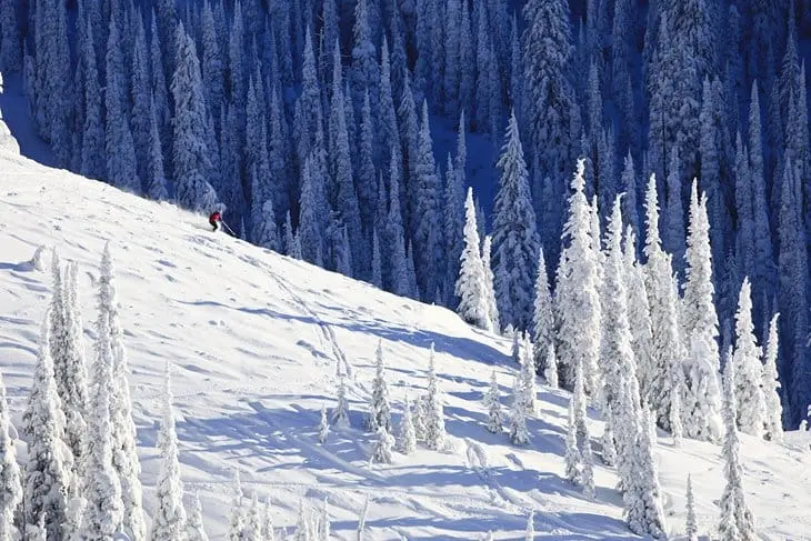 Skiing at Whitefish Mountain Resort in northwest Montana