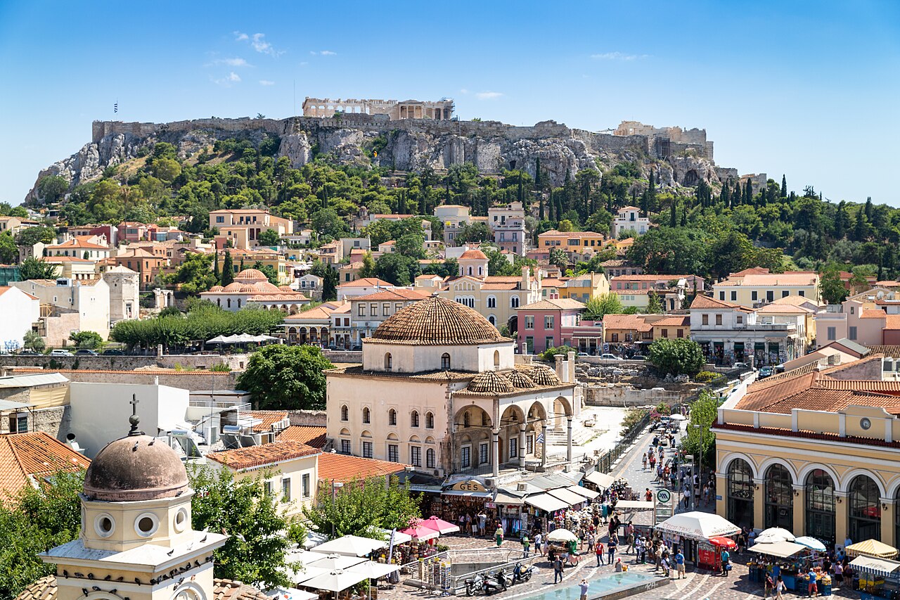 Athens rooftop view with the Acropolis in the background