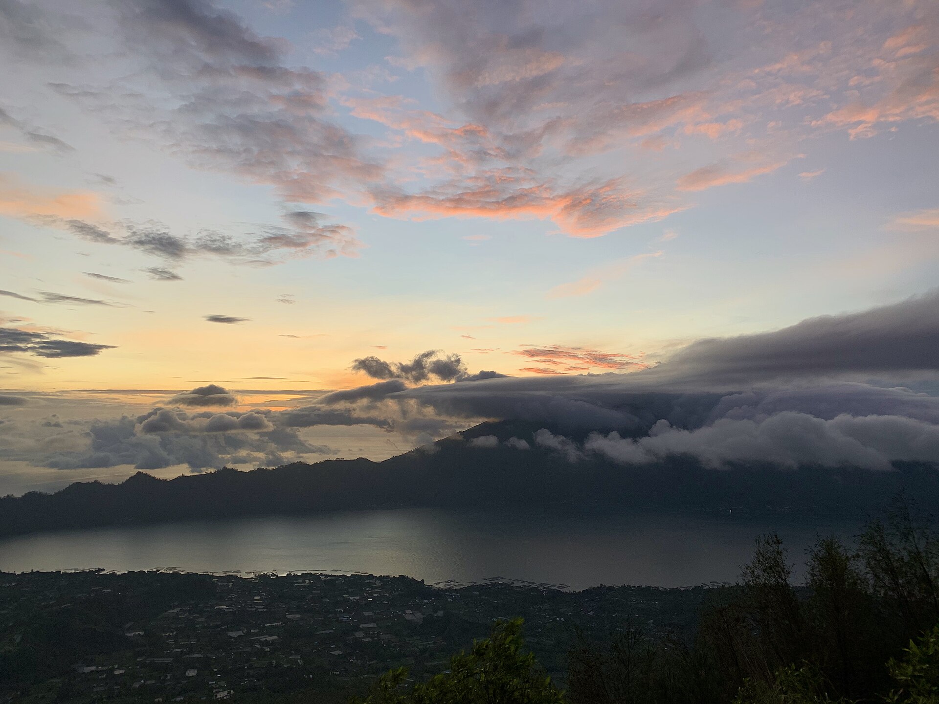 Sunrise viewed from the summit of Mount Batur in Bali