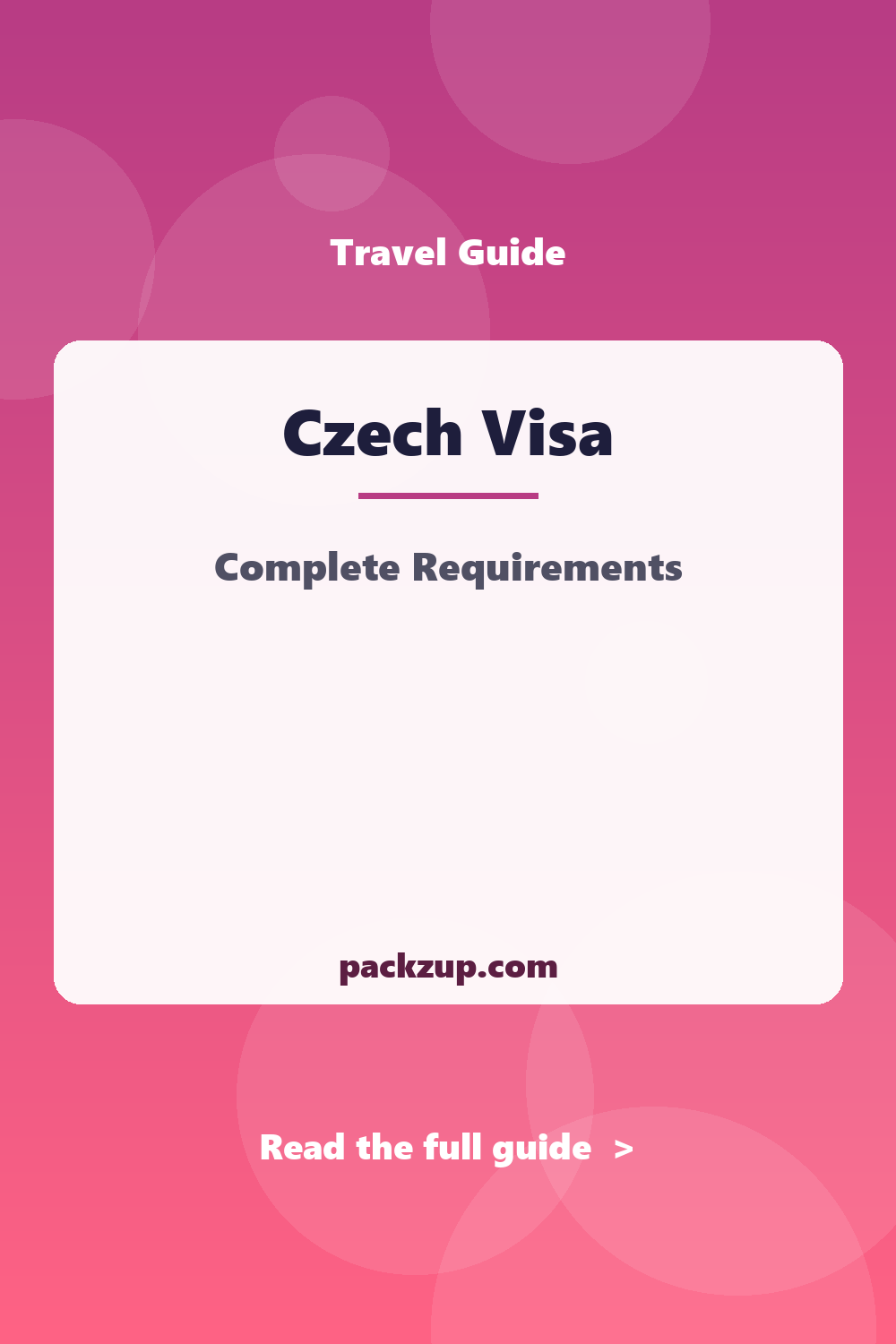 Czech Visa - Complete Requirements