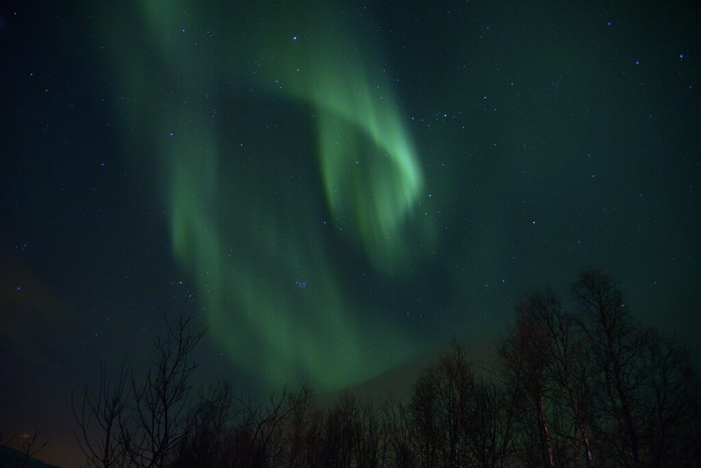 Northern Lights over Norwegian fjord
