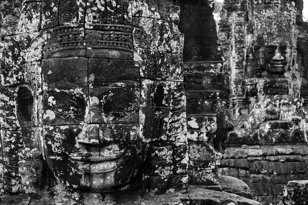 Cambodian temple ruin landscape