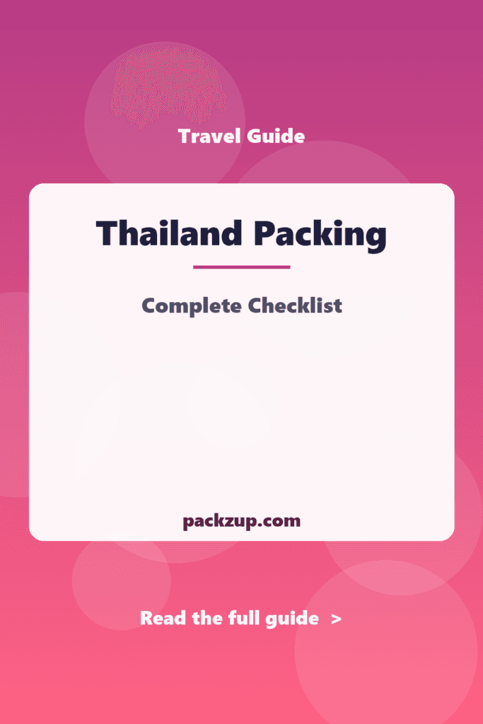 Thailand Packing - Complete Checklist
