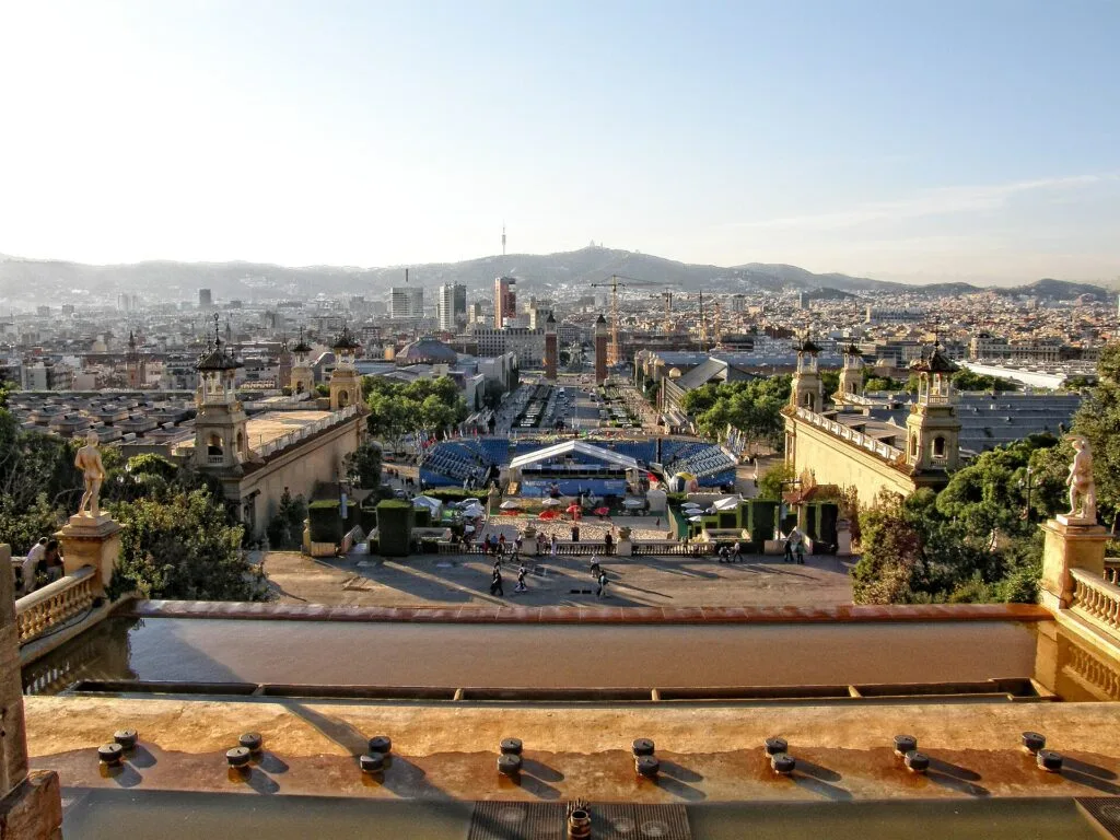 View over Barcelona from the Montjuic terraces, Spain