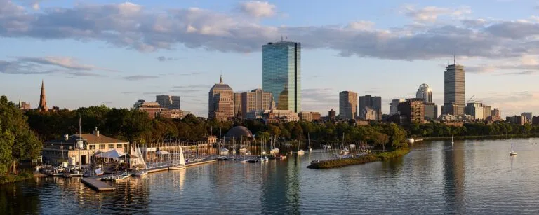 Boston, Massachusetts skyline across the Charles River