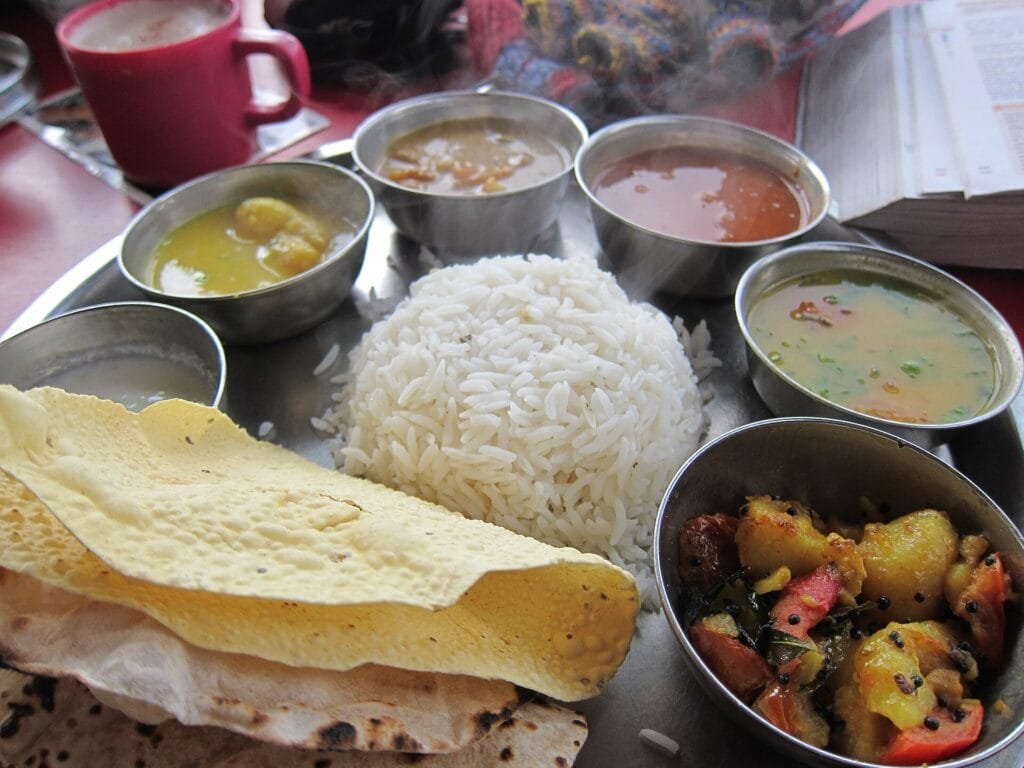 A classic Indian thali