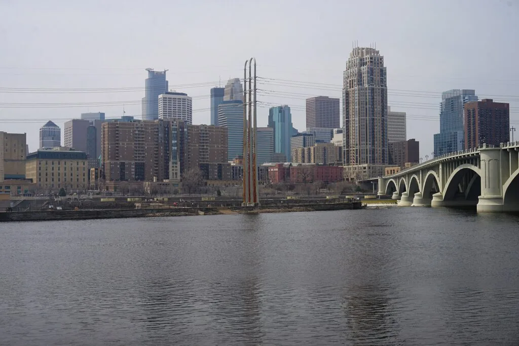 Minneapolis skyline over the Mississippi