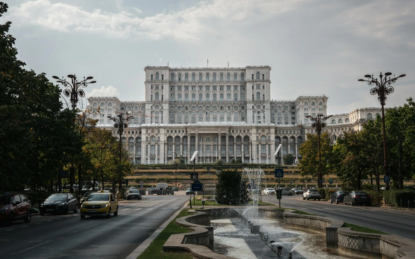 The vast Palace of the Parliament in Bucharest, Romania