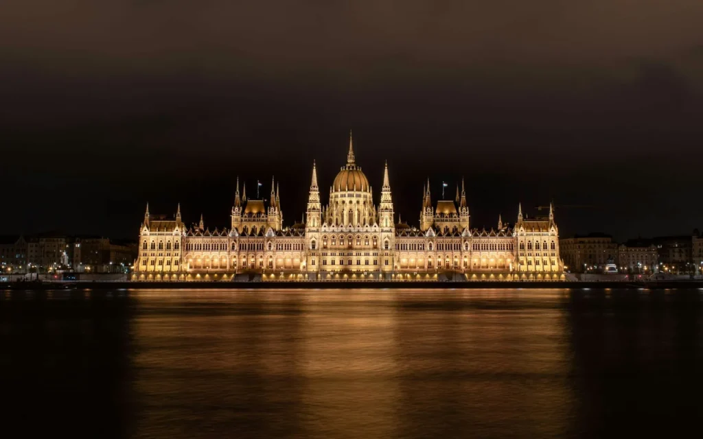 The Hungarian Parliament along the Danube in Budapest