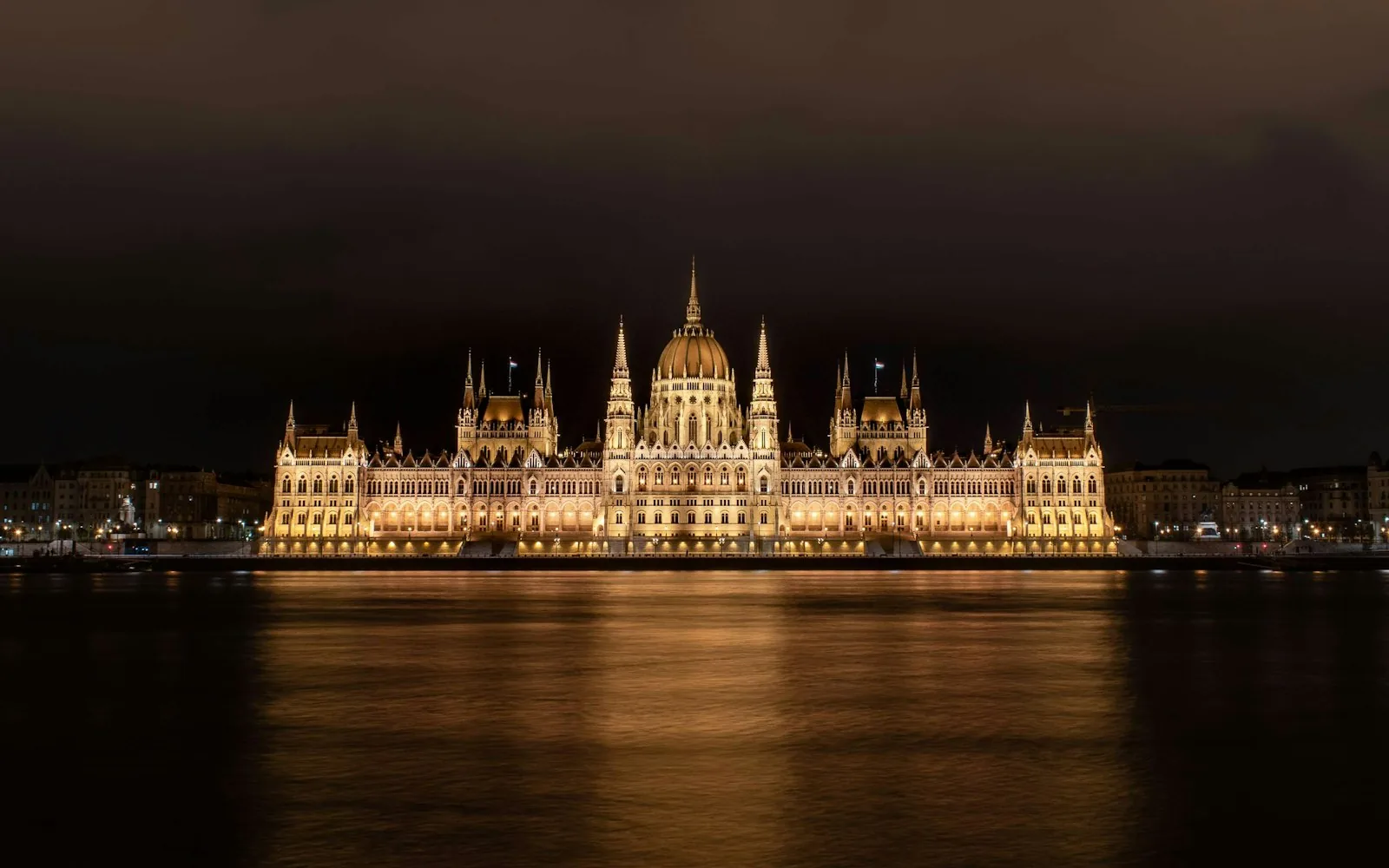 The Hungarian Parliament along the Danube in Budapest