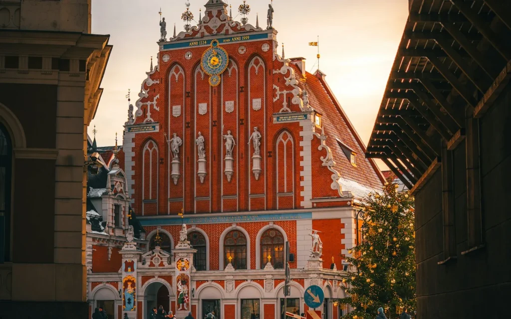 The ornate House of the Blackheads in Riga's old town, Latvia