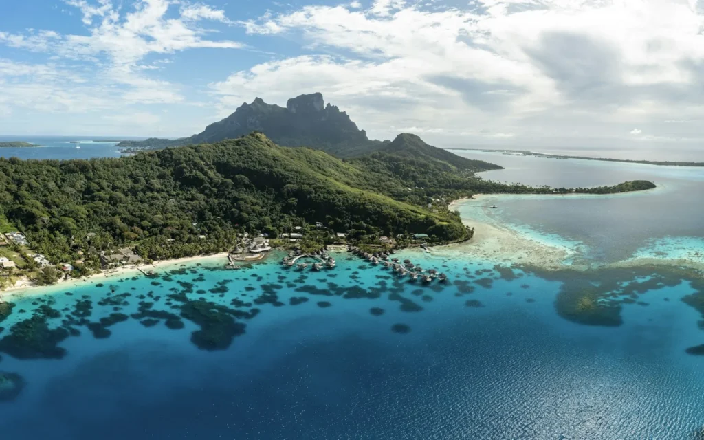 The turquoise lagoon and Mount Otemanu of Bora Bora, French Polynesia
