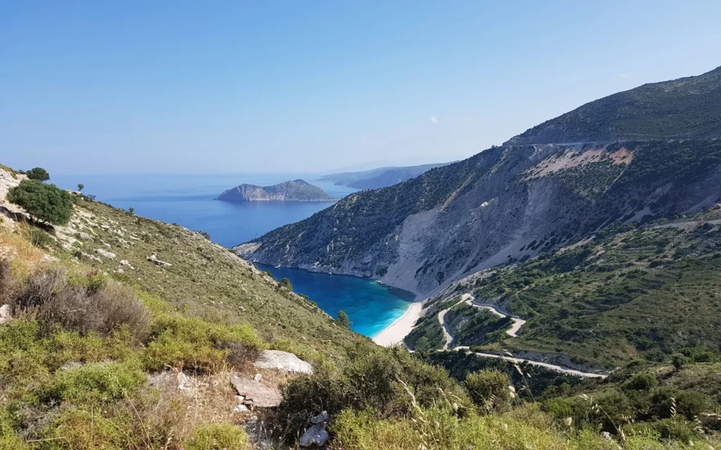 The cliffs above Myrtos beach on Kefalonia, Greece