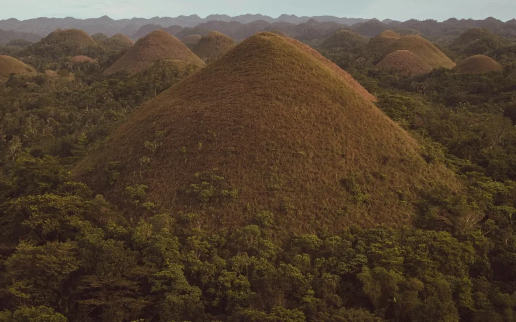 The rolling Chocolate Hills of Bohol, Philippines