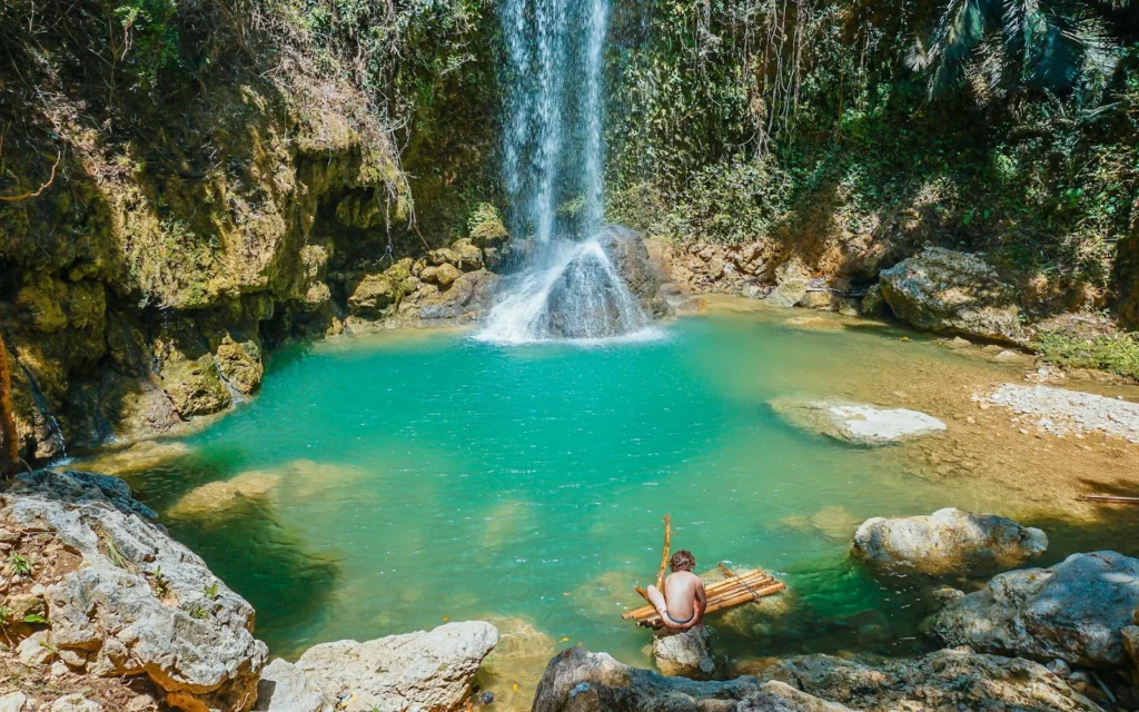 The turquoise pools of Kawasan Falls in southern Cebu