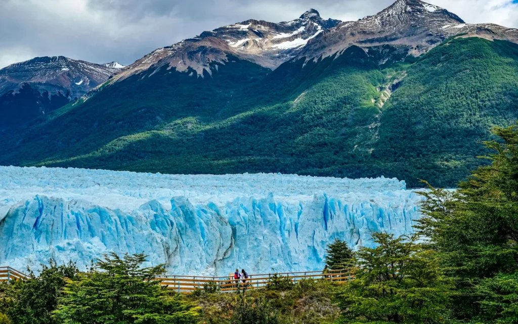The ice wall of the Perito Moreno glacier in Argentine Patagonia