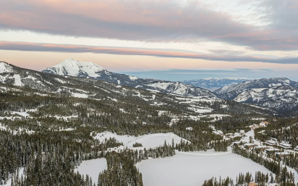 The vast snowy terrain of Big Sky, Montana