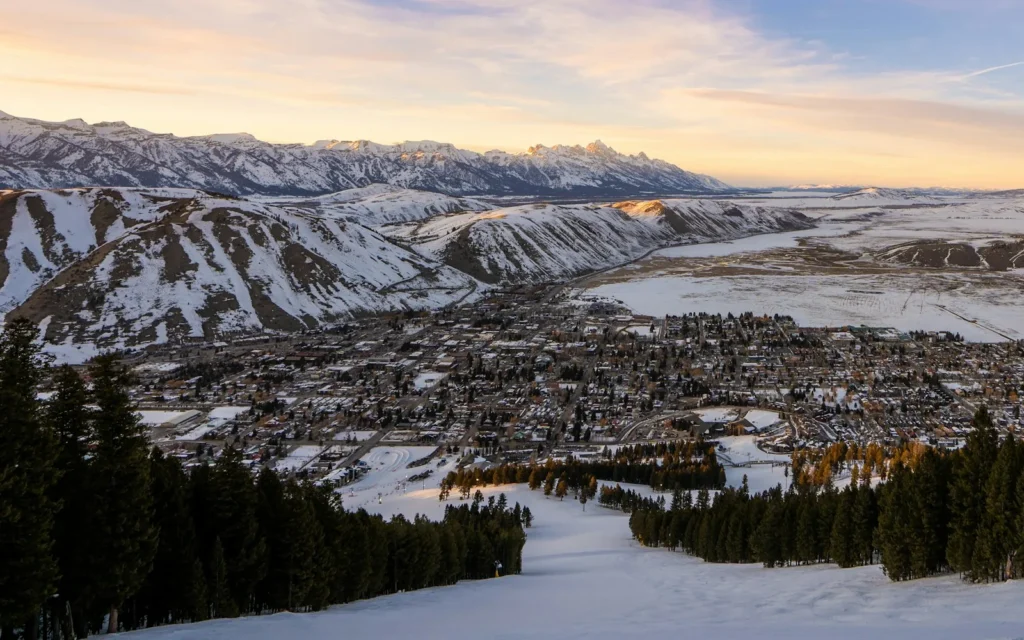 The town of Jackson beneath the Teton Range, Wyoming