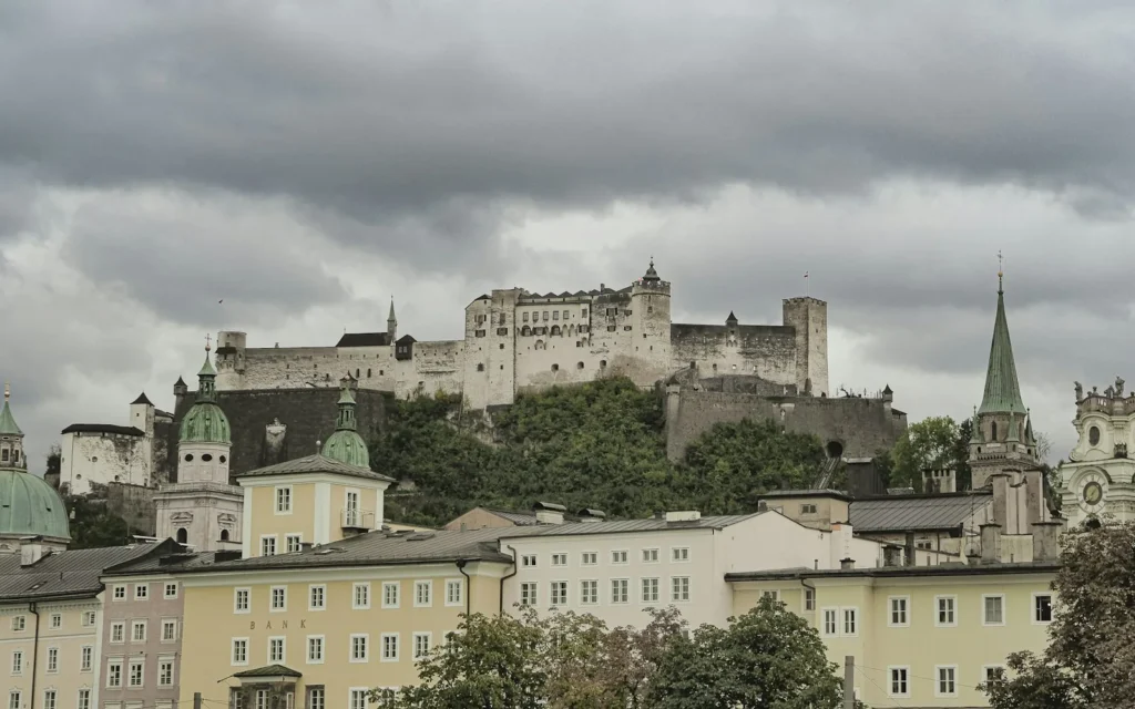 Hohensalzburg Fortress above the old town of Salzburg, Austria