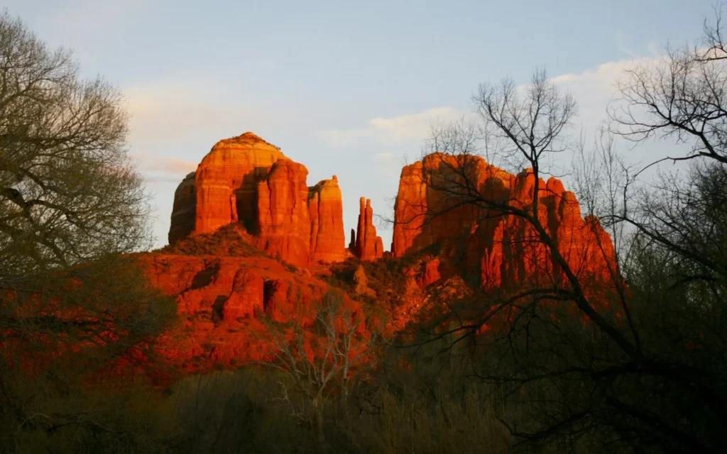 The red rocks of Sedona glowing at sunset, Arizona