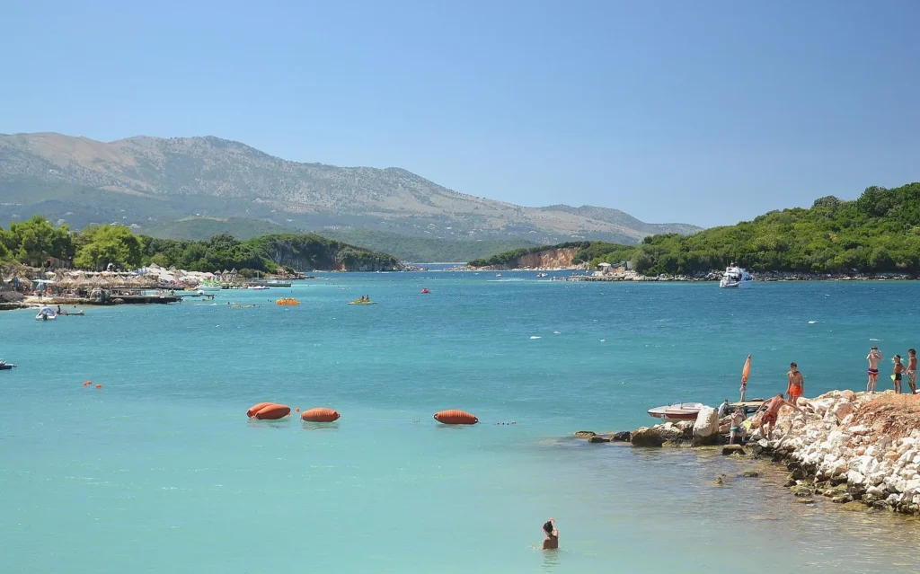 Turquoise water and pine-backed coves at Ksamil on the Albanian Riviera